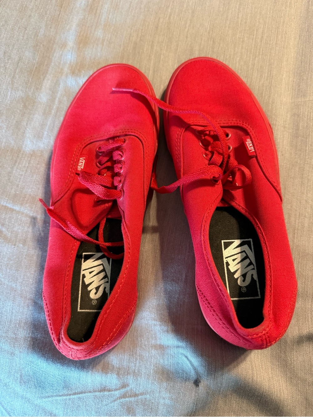 Vans Red Canvas Low-Top Sneakers